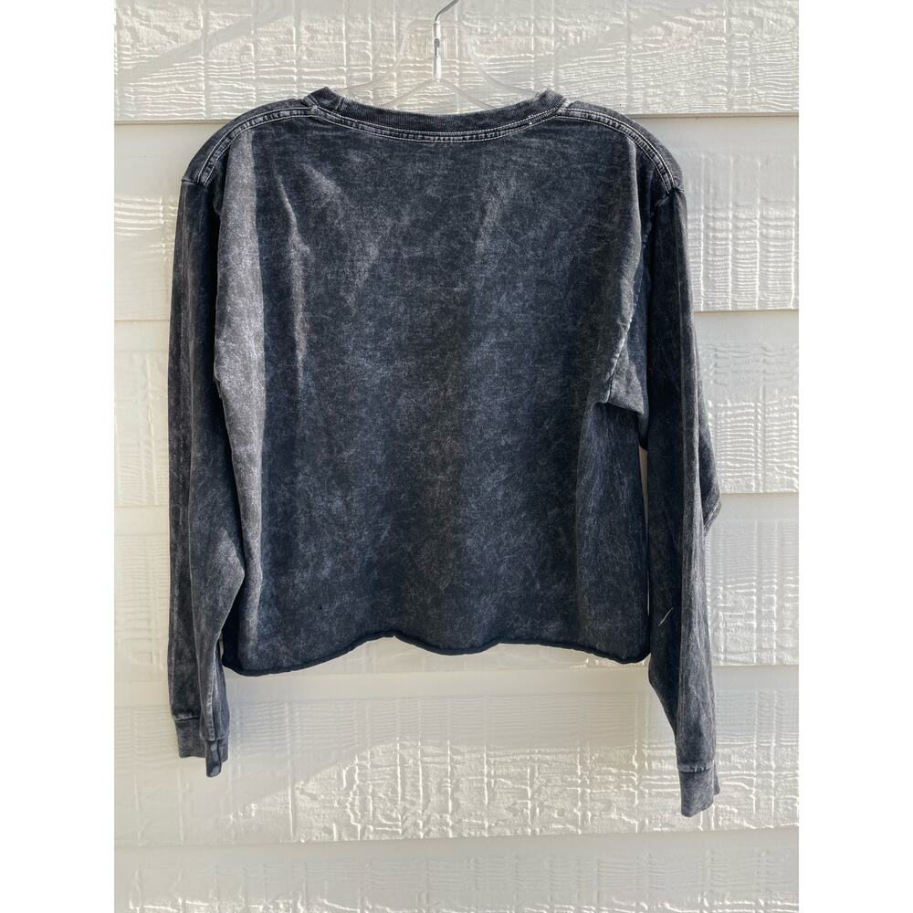 AC/DC long sleeve black CROP top with pink lettering.  Small 100% Cotton - Picture 2 of 5